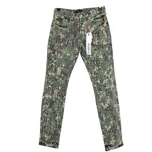 Purple Brand Militaire Buckshot Camo Skinny Jeans 32x33 Green P001 NWT